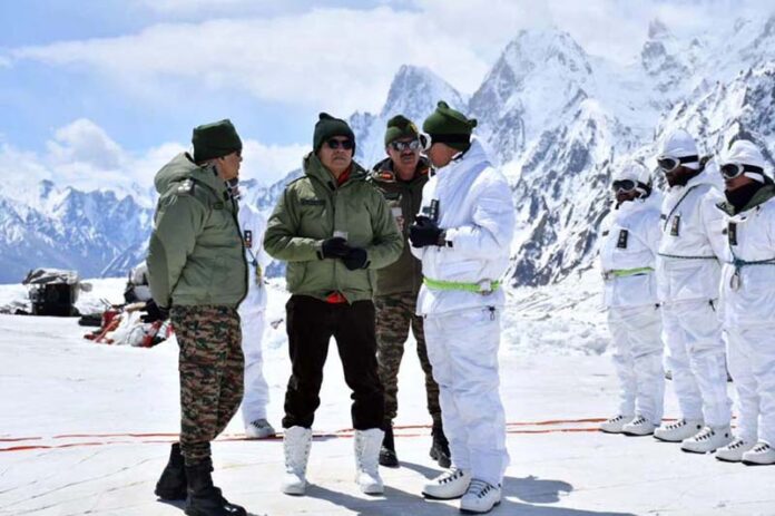 Defence Secretary Rajesh Kumar Singh during a review of operational preparedness and infrastructure development in Leh Sector. (UNI) Defence Secretary Rajesh Kumar Singh during a review of operational preparedness and infrastructure development in Leh Sector. (UNI)