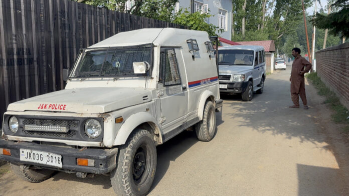 A CIK team during searches at Daligam, Anantnag. -Excelsior/Sajad Dar