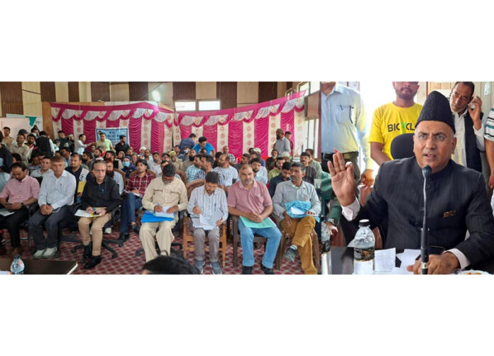 MP Ghulam Ali Khatana interacting with people in Banihal on Tuesday. MP Ghulam Ali Khatana interacting with people in Banihal on Tuesday.