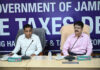 State Taxes Commissioner chairing a meeting at Srinagar on Thursday.