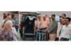 Office bearers of Vridh Ashram, Jammu receiving a donated Van from Virinder Sethi on Monday.