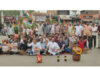 Cong activists staging protest at Udhampur on Monday.