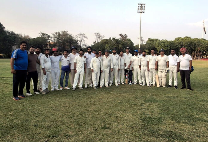 Players posing during a cricket tournament at Jammu University. Players posing during a cricket tournament at Jammu University.