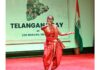 An artist performing during celebration of Telangana Statehood Day at Lok Bhavan.
