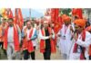 DC Kishtwar flagging off Holy Mace of Shri Mindhal Mata Yatra on Tuesday.