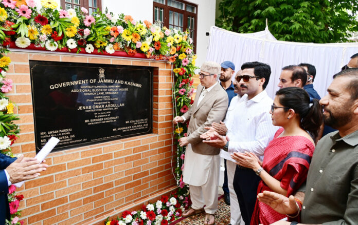 CM Omar Abdullah inaugurating additional accommodation block at Circuit House Church Lane, Srinagar on Monday. CM Omar Abdullah inaugurating additional accommodation block at Circuit House Church Lane, Srinagar on Monday.