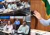Chief Secretary chairing a meeting at Srinagar on Thursday.