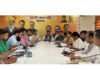 BJP leaders during a meeting at Jammu on Tuesday.