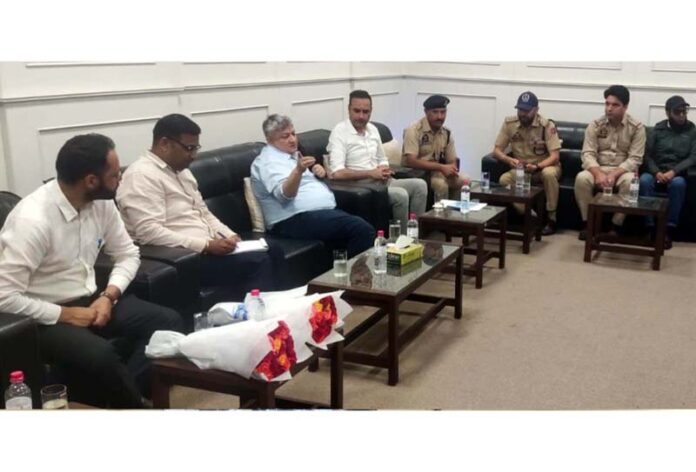 Transport Commissioner chairing a meeting at Banihal on Friday. Transport Commissioner chairing a meeting at Banihal on Friday.