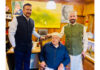 NC MP Sajjad Kichloo and MLA Surankote Choudhary Muhammad Akram meeting with Dr Farooq Abdullah at party headquarters in Srinagar.