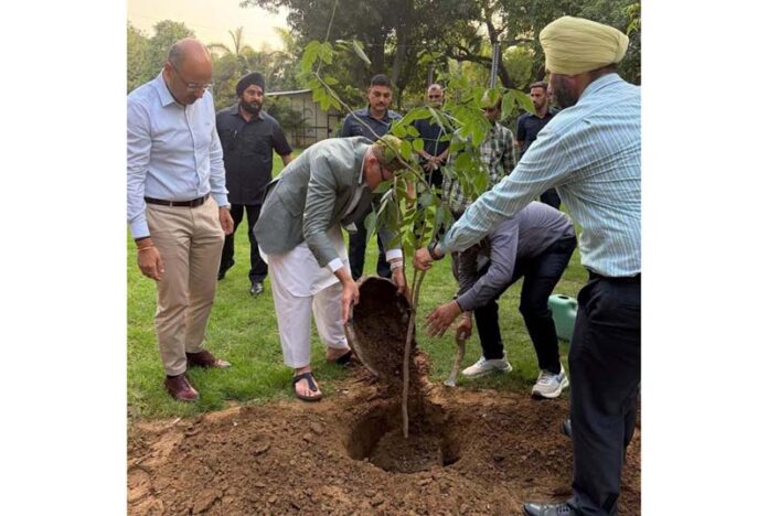 Chief Minister Omar Abdullah planting a sapling at J&K House, New Delhi on World Environment Day. Chief Minister Omar Abdullah planting a sapling at J&K House, New Delhi on World Environment Day.