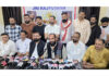 YRS leaders addressing a press conference at Jammu on Monday. -Excelsior/Rakesh